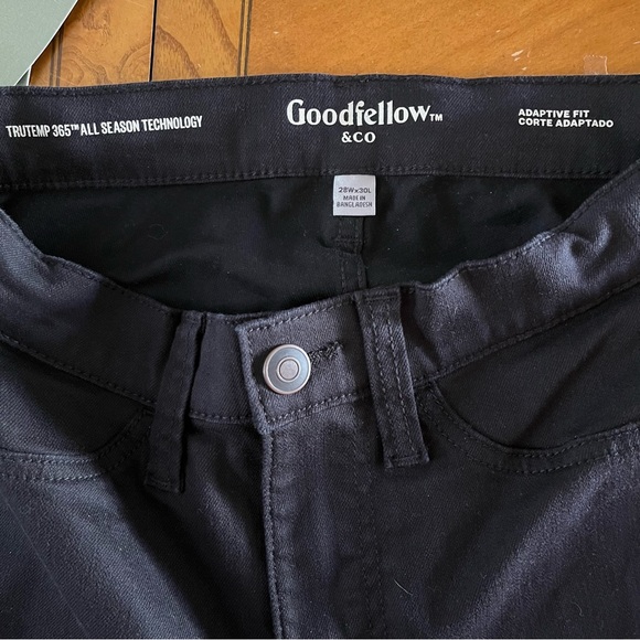 Goodfellow & Co Adaptive Fit Black Jeans Men Women 28x30 Seated Snap close NEW - Picture 6 of 11